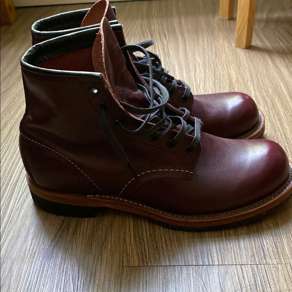 Red Wing Beckman 9011 Black Cherry Featherstone boots RARE leather rawhide laces